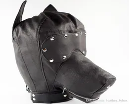 Ultimate Leather Dog Hood Leather Head Head Cabhare Master Slave Play Muzzle Bondage SM Set2631137