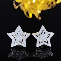 Neue Diamantschmuck Frau Gold gefüllt österreichische Kristallmischohrringe Großhandel Los Sten Sterling Silber Perle Ohrring Hip Hop Mode AAAAA