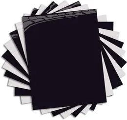 Wärmeübertragung HTV in Schwarz -Weiß -Eisen auf Starterpackung 10 x 20 Blätter für T -Shirts Sportkleidung Fensteraufkleber 9110696