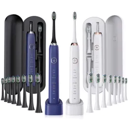 Ultrassom de escova de dentes elétrica inteligente IPX7 Pincel de dente recarregável 5 Modo Tempo de dentes de dentes de branco S100 240511