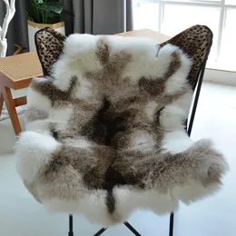 Carpets MUZZI Animal Faux Reindeer Fur Carpet Rug Plush Chair Cushion Sofa Cover Imitation Leather Christmas Gift 90x120