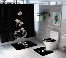 Не скользкий туалетный крышка сиденья коврик для полиэстера Водонепроницаемый душ занавестный набор ванная комната для ванной комнаты декор коврик для ванной комнаты T2006241840064