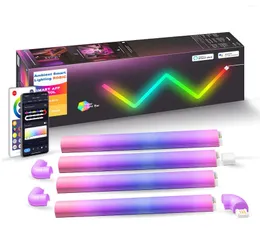 Lâmpada de parede smart wi -fi control de aplicativo deslize noite luz rgbic dream color music sync liderado para tira de decoração de decoração de quarto de TV