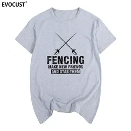 Fencing Make Friends T-shirt Cotton Men Thirt maglietta maglietta da donna 240423