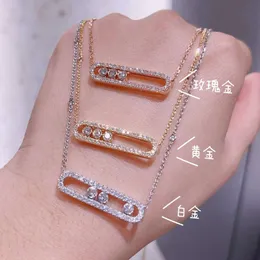 jewlery messis necklaces designer messikas for women jewelry necklace Personalized and Fashionable Three Diamond Sliding Necklace S925 Silver Diamond Pendant