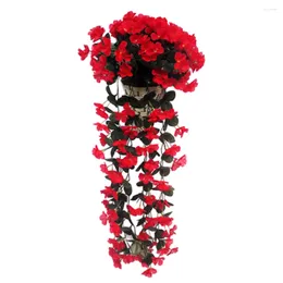 장식용 꽃 교수형 인공 바이올렛 홈 드문 Xmas Chirsmas Art Diy 장식 장식 꽃 바구니 무리 장식 벽을위한