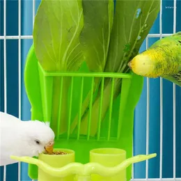 Other Bird Supplies Cage Fruit And Vegetable Basket Bracket With Built In Food Cup Combined Feeding Rack For Foraging