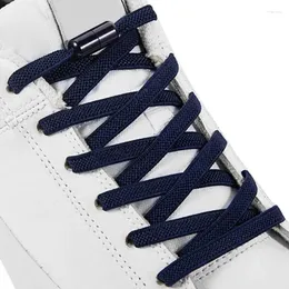 Schuhteile 1 Paar keine Krawatten -Schnürsenkel für Sneakers Elastizierschnüre runden farbenfrohe Metallschloss faule Schuhe Spitze Schnell anziehen und abheben