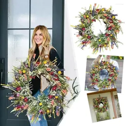 Flores decorativas Planta simulada Wreath Floret Artificial Flower Decor Door Festival Home Wall Wedding Decoration Restaurant M5B6