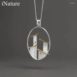 Seragatlar Infature 925 STERLING Gümüş Moda Halk Evi Oval Kolye Kadın Mücevher Aksesuarları