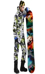 Calça de snowboard de saenshing macacão de esqui de inverno Men One Piece Snowsuit Snowboard jaqueta de snowboard impermeabilizada espessa mountain skiing7574675