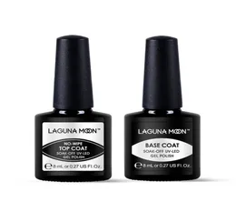 2PCS 8 ml Lagunamoon Nowipe Top Coat Zestaw płaszcza Długotrwały zestaw lakieru do paznokci UV zanurzone z żelowego lakieru LED Manic5709120