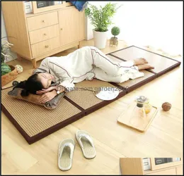 Carpets Foldable Mat Thickened JapaneseStyle Tatami Rattan Slee Summer Student Children Garten Nap Floor Bedroom Dro5731317