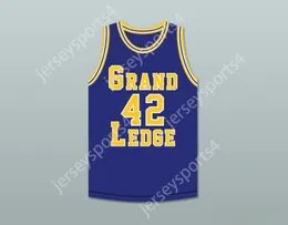 Пользовательская молодежь/дети Al Horford 42 Grand Ledge High School Comets Navy Blue Basketball Jersey 2 Top Sinted S-6xl