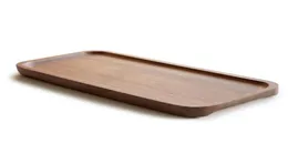 Nowe wysokiej jakości drewniane naczynia Taca Prostokątna czarna talerz z sushi z orzechów włoskich z uchwytem talerz z litego drewna taca herbaty cała 5466771