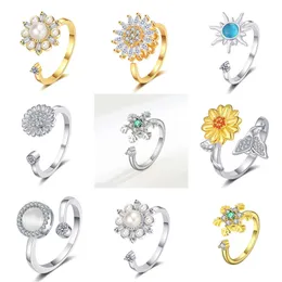 new product with rotatable ring female niche design fashionable and personalized rotating ring ins trendy and cool style light luxury designers create holiday gift