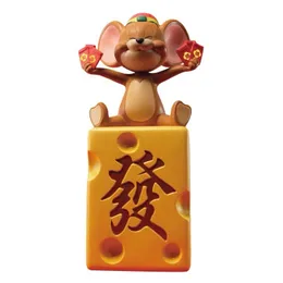 Nuovo in stock SAPON STUPIO CAT e statue rotolanti per gatti e topo Figurine, bambole alla moda, regali, ricchezza che producono ornamenti figurine, 20 cm