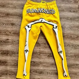 Calças masculinas 2023 Winter Fashion Harajuku Retro Warm Sports Pants Large Hip Hop Y2K Personalidade Popularl2405