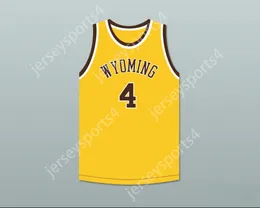 CUSTOM NAY Mens Youth/Kids KEN SAILORS 4 WYOMING COWBOYS YELLOW BASKETBALL JERSEY TOP Stitched S-6XL