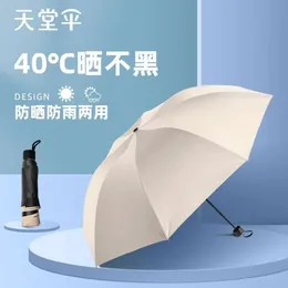 Himmlischer schwarzer Klebstoff Anti UV Klar und Regen Dual Gebrauch Sonnenschand Einfacher Farbgeschenk -Regenschirm, Damen Sun Regenschirm