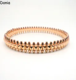 Donia smycken lyx Bangle överdriven glänsande nit titanstålarmband europeiska och amerikansk modedesigner armband5806233