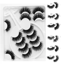 7 pares cílios fofos e full faux cílios de multicamada espessa macia espessura de crueldade reutilizável Cruzada Bandeja de Violino 8D Lashes Lashes9604071