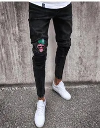 2019 Men Stylish Ripped Denim Pants Biker Skinny Slim gerade ausgefranste Denimhose Neue Mode Skinny Jeans Hosen 4543946