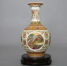 Vasen Chinesische Jingdezhen Keramik Qingming Shanghetu Vase Figur in Wohnzimmer Wohnzimmer Einrichtung Dekoration Handwerksbetrieb