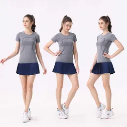Speed ​​Swift Sports Tennis kjol Kvinnor Anti bländning Fitn Kort falska tvådelar Yoga Shorts Snabbtorkande veck