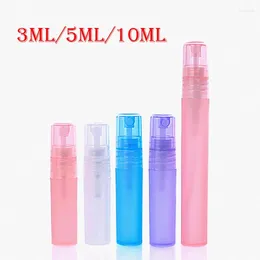 Garrafas de armazenamento 5pcs 3ml/5ml/10ml vazio portátil atomizador spray perfume caneta frascos de maquiagem de plástico cosmético PP Amostra de recipientes