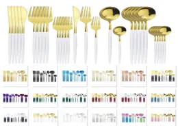 Set di posate in oro bianco da 30pcsset 304 per le stoviglie in acciaio inossidabile set da taccuino da tavolo da cucina set di stoviglie da cucina HH219955428