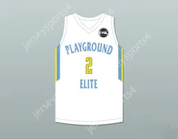 Custom Nay Mens Youth/Kinder Tyler Herro 2 Spielplatz Elite AAU White Basketball Trikot mit Patch-Top-S-6xl