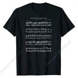 Męskie garnitury nr 2 A1189 Mozart Music Notes Score - Rondo Alla Turca Funny T -Shirt Men Cotton Tshirts dla studentów Custom T Shirt Oversized