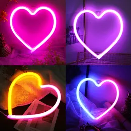 بطارية USB LED NEON NEON LIGHT WALL DERINGERFLY Lightning Heart Neon Sign Night Light for Kids Bedroom Wedding Party Gift