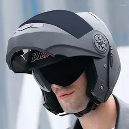 خوذات الدراجات النارية Mens Sun Shield Bike Racing Dual Visor Fashion Face Face Face Safety Hownhill خوذة