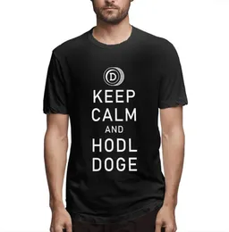 Men039s tshirts Dogecoin Mantenha a calma e Hodl Doge cripto