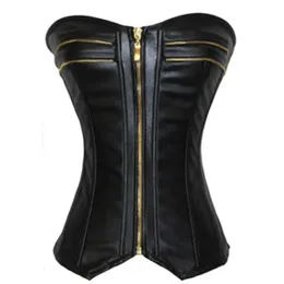 Frauen eng sitzende Korsett künstliche PU -Leder eng anliegender Korsett obere Spitze Top -Corsett Steampunk Gothic Dessous Taille Sticker Form 240430