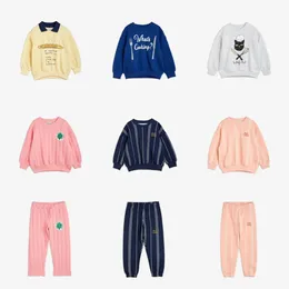 Çocuk Giyim Seti Sonbahar/Kış Bay Rodini Erkek ve Kız Sweatshirt ve Pants INS Bebek Pamuk Sporları Top Pantolon Çocuk T-Shirt 240506