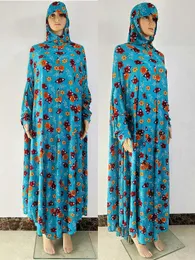 Ethnic Clothing 6XL Ramadan Muslim Hijabs Dress Women Prayer Garment Dubai Abaya Arab Jibab Islam Flowers Djellaba Femmel Khimar Worship Robe T240510