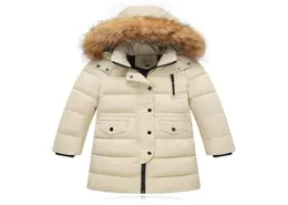 Kids coats childrens down jacket new Korean version of the girls long section thickening large fur collar male big boy coat6936217