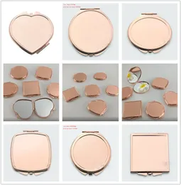 Nuovo sublimazione Blank Rose Golden Makeup Mirrors Sublimation Specchio cosmetico Trasferimento di trasferimento di consumo2408761