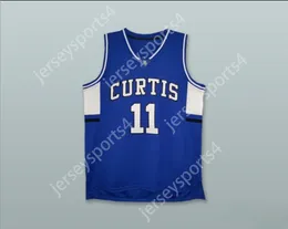 CUSTOM NAY Mens Youth/Kids ISAIAH THOMAS 11 CURTIS SENIOR HIGH SCHOOL VIKINGS BLUE BASKETBALL JERSEY TOP Stitched S-6XL