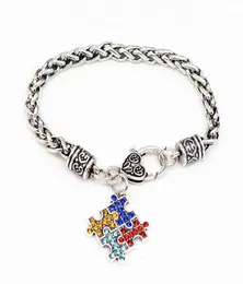 Модные женские браслеты Bangles Emamel Autism Autisming Piece Piece Autistic Charm Bracelet Girl Ювелирные изделия 133706810