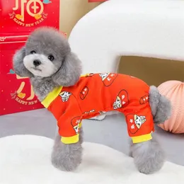 Dog Apparel Festival Roupas de roupas chinesas Roupas de roupas Yorkie Shih Tzu Poodle Schnauzer Pomerânia Costura