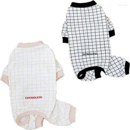 Pijama xadrez de vestuário para cães para cães pequenos da primavera Coupo de animais de estimação preto gato rosa Pijamas Chihuahua Menas