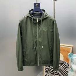 Correct version of men's waterproof hooded zipper versatile top sports casual jacket trench coatY6ST