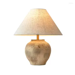 Table Lamps Wabi-sabi Style Room Decoration Ceramic Lamp Simple Retro Bedroom Bedside Sofa Side Cabinet Lighting Ornaments Desk