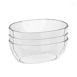 Bowls Set Of 3 Clear Mixing Plastic For Salad Party Snack Popcorn Chip And Dip