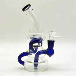 8 Zoll Grüne Glaswasserpfeife Bong Dabber Rig Recycler Rohre Bongs Rauchrohre 14,4 mm Weibchengelenk mit normalem Bowlbanger US -Lagerhaus