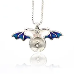 Smyckesinställningar S925 Sier Pearl Pendant Mounts Halsband Tillbehör DIY EMAMEL BAT Drop Delivery Dhhwk